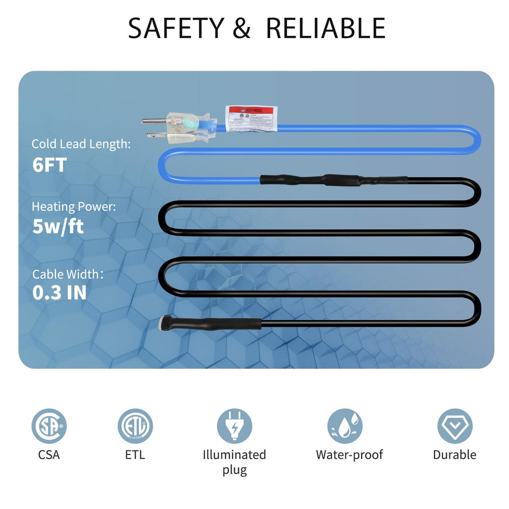 TOPDURE cold lead and UL plug for safe, simple electrical connection