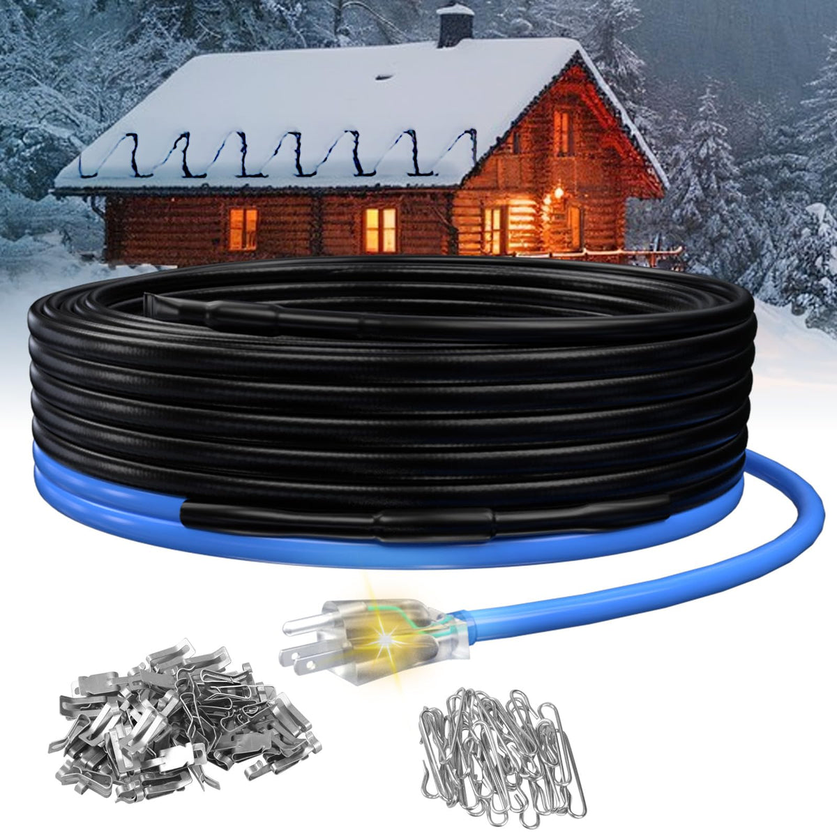 TOPDURE coil front view showing cable length and easy installation benefit