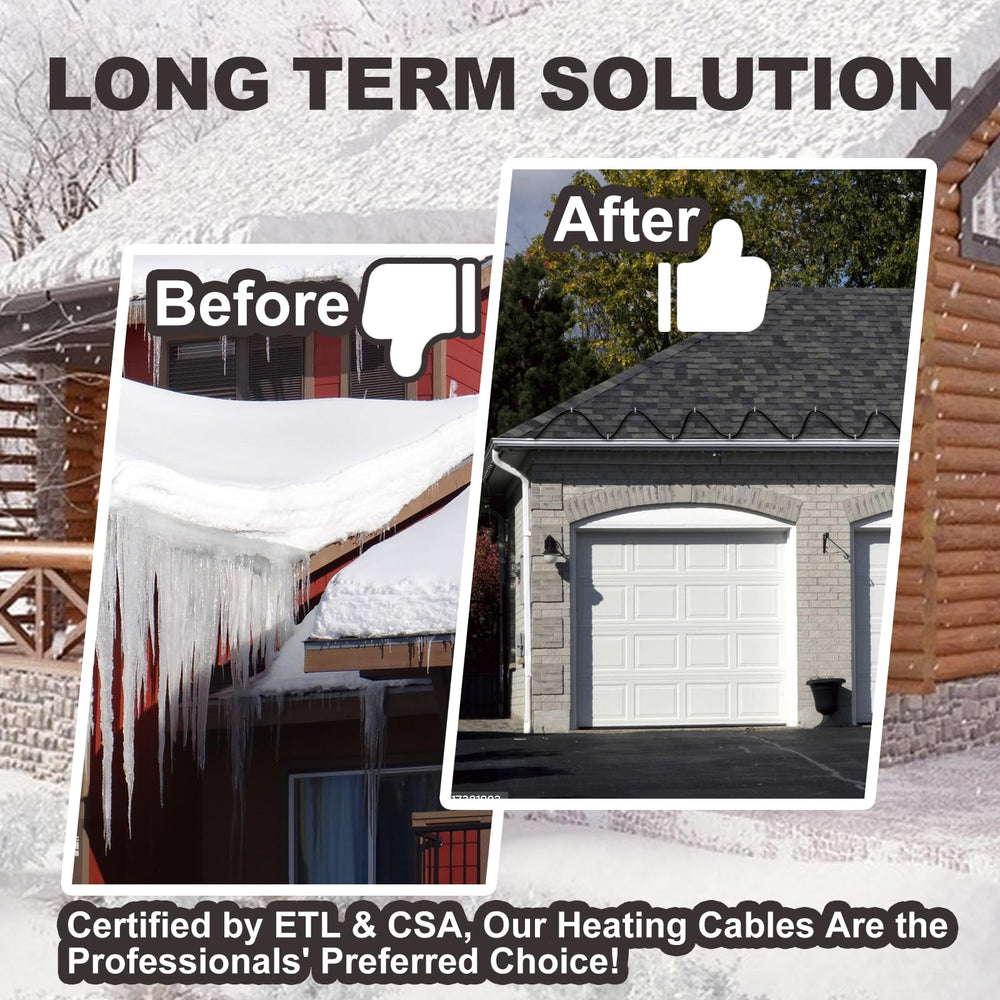 TOPDURE cable installed along roof edge preventing ice buildup and improving drainage