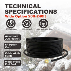 TOPDURE cable mounted in a gutter preventing ice buildup during winter