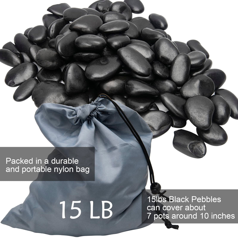 TOPEMAI close-up polished pebble surface highlighting deep black shine and durability
