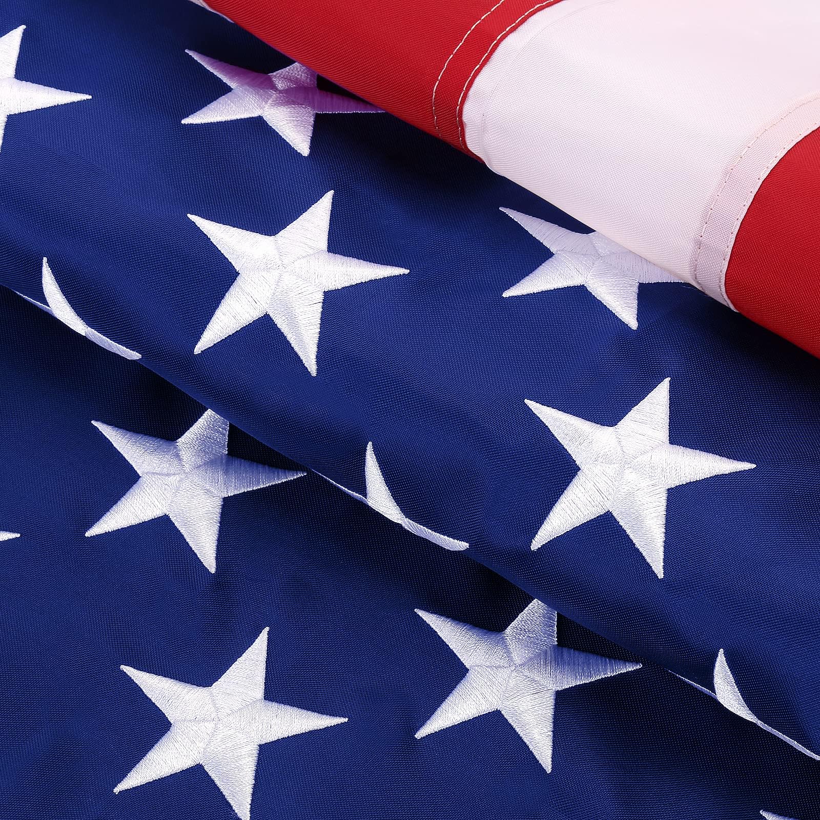 TOPFLAGS front view of 5x8 ft American flag showing bold colors and proportions