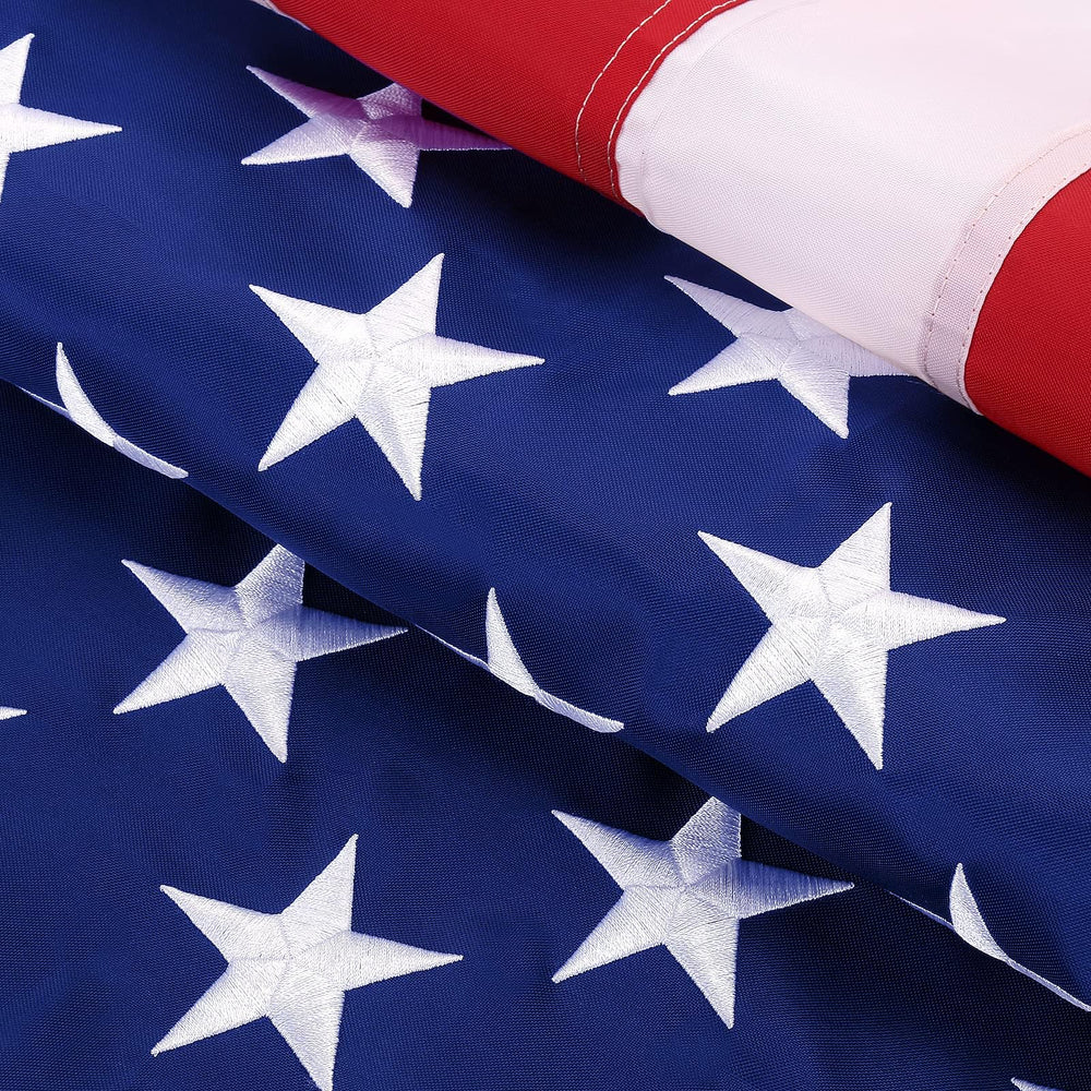 TOPFLAGS front view of 5x8 ft American flag showing bold colors and proportions