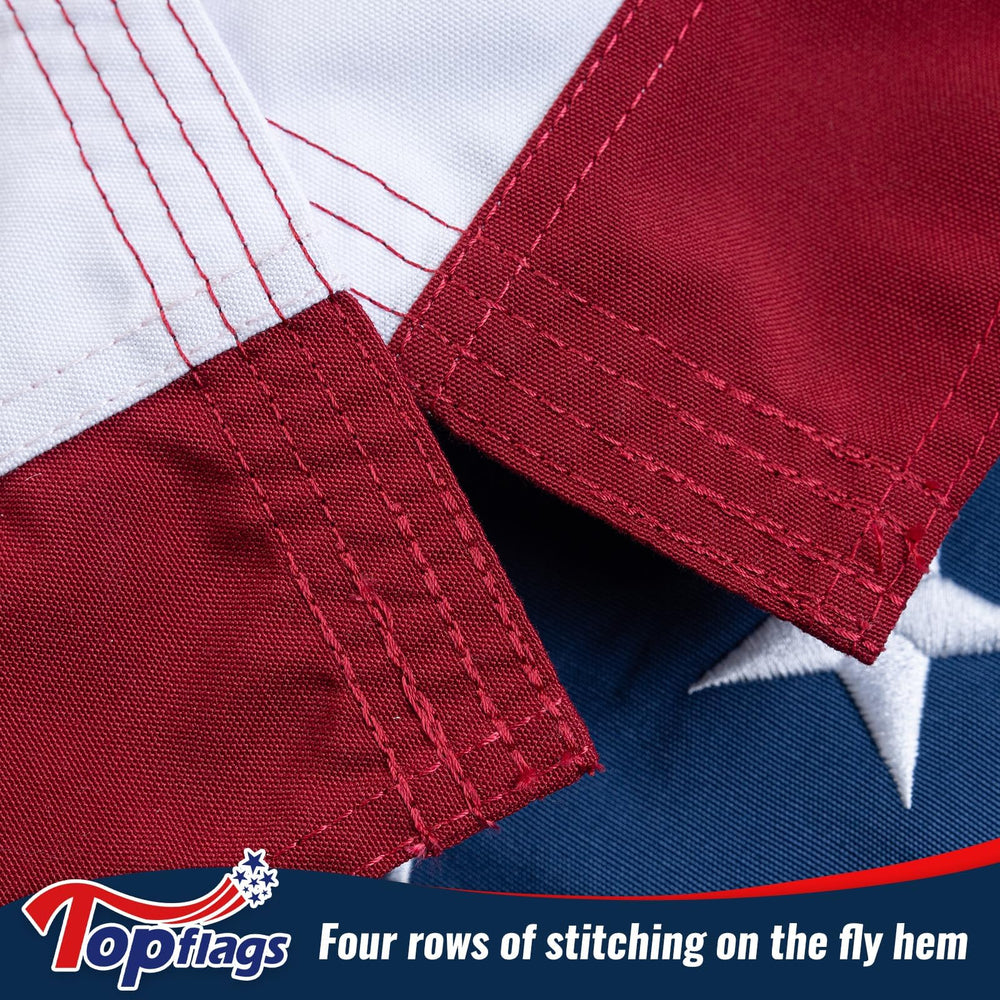TOPFLAGS flag on pole with natural drape showing elegant movement