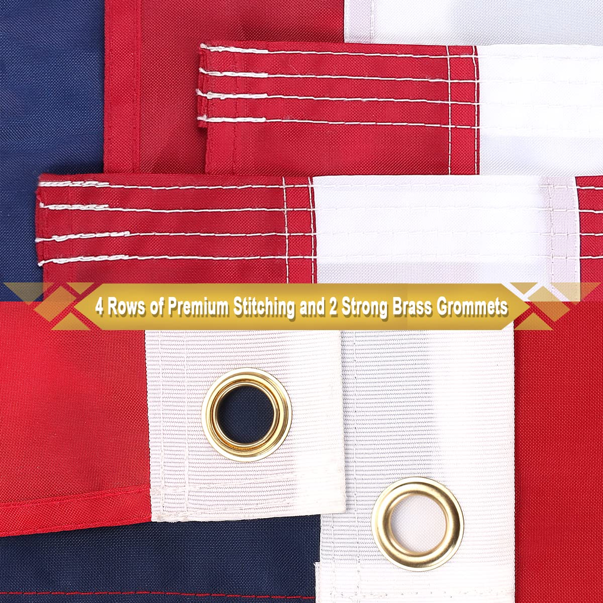 TOPFLAGS close-up embroidered stars adding textured premium appearance