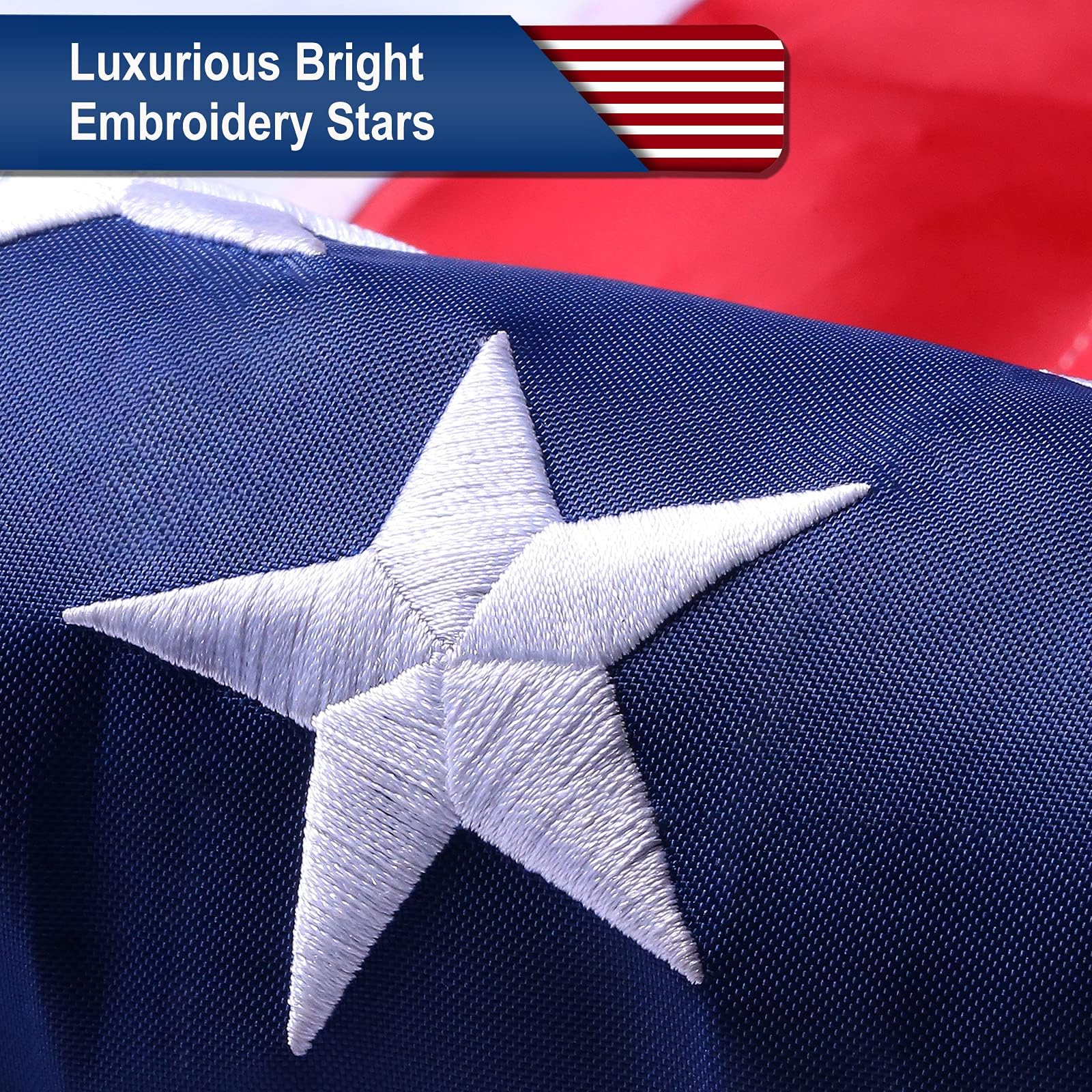 TOPFLAGS close-up of nylon texture highlighting fade resistance and vibrant color