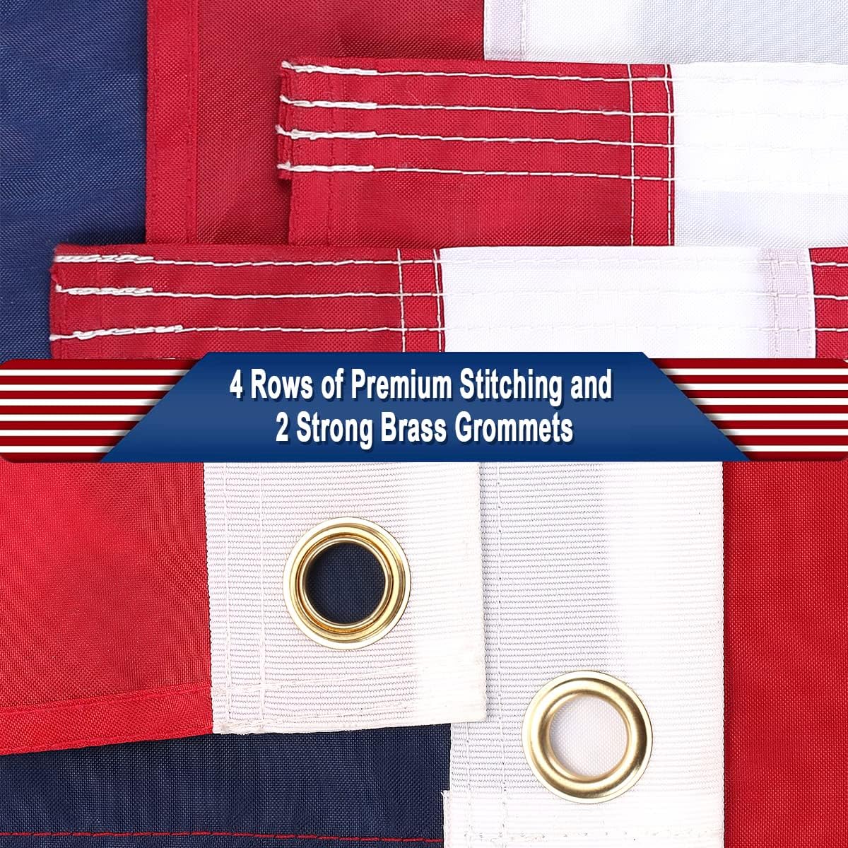 TOPFLAGS detailed stitched edge showing reinforced sewing for durable use