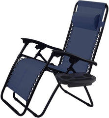 Topment front view navy recliner showing seat and frame for comfortable support