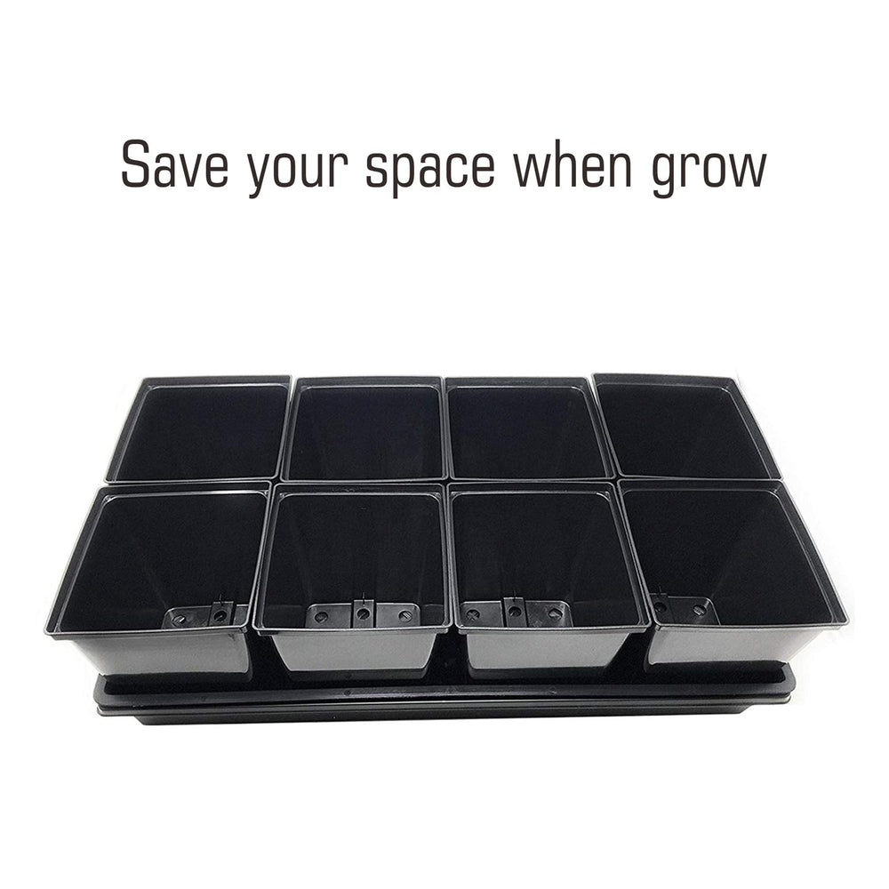 TopoGrow pot being filled with soil for quick transplanting efficiency