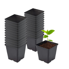 TopoGrow front view of 24-pack showing durable black pots and space saving