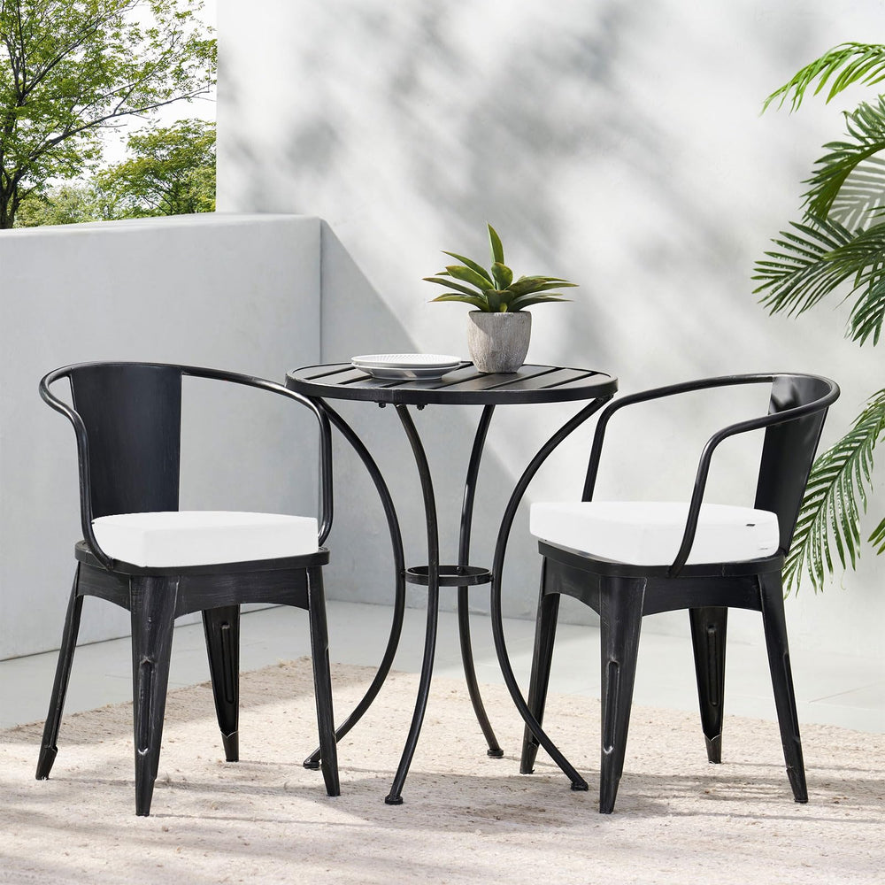 Topotdor white cushions in indoor dining setting adding style and cushion support