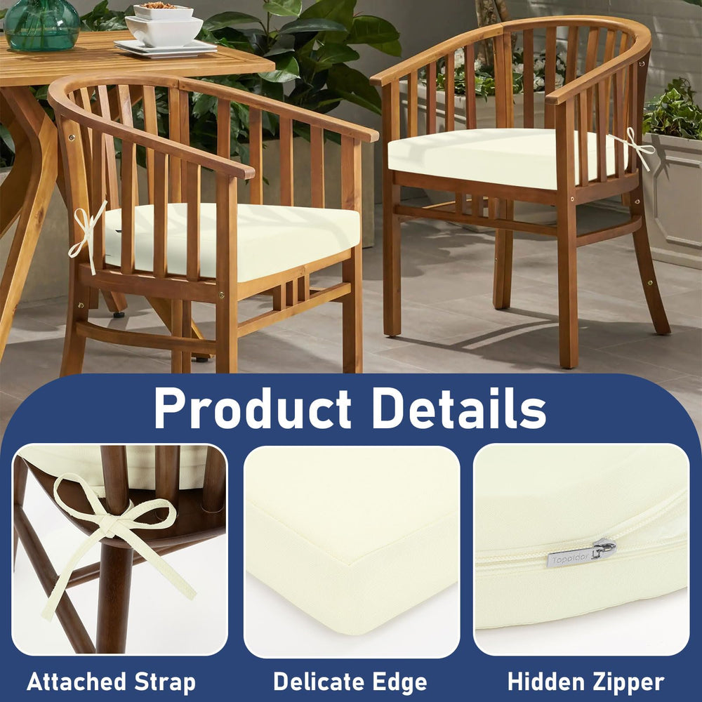 Topotdor cushion ties secured to chair preventing slipping