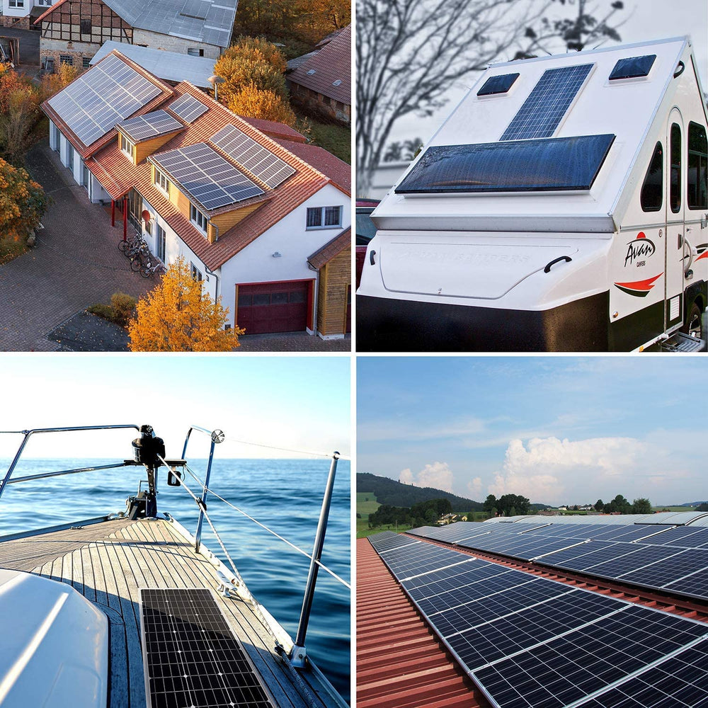 Topsolar panel installed on an RV roof showing compact reliable power generation