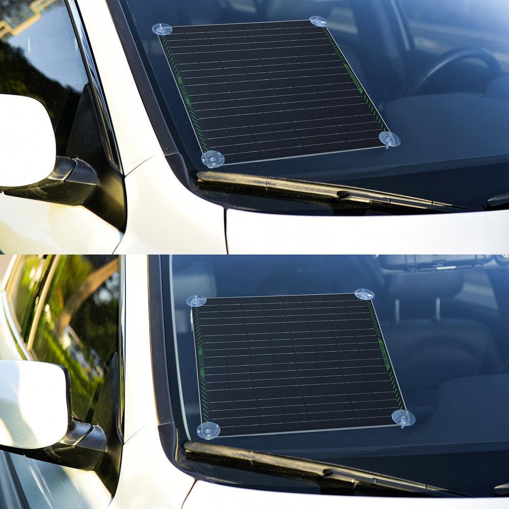 Topsolar panel held in hand to show lightweight size and easy transport