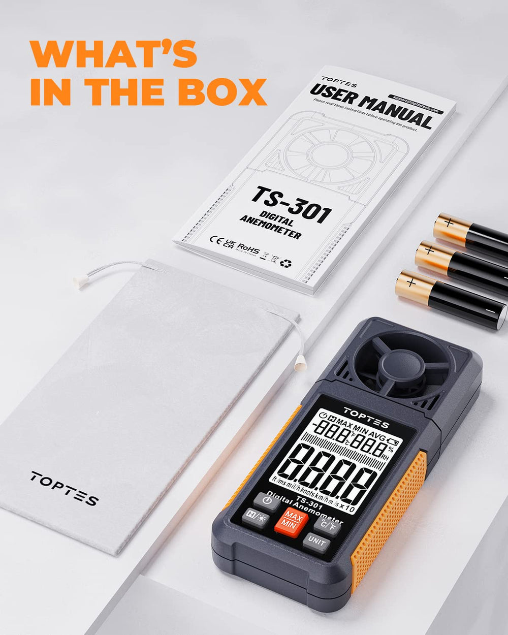 TOPTES TS-301 field lifestyle scene measuring wind for better activity planning