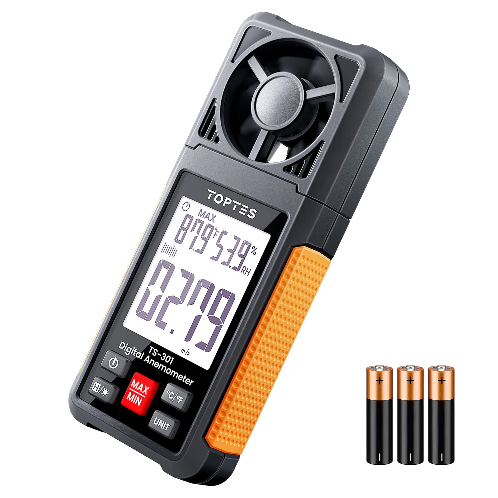 TOPTES TS-301 front display showing large backlit LCD for quick readings