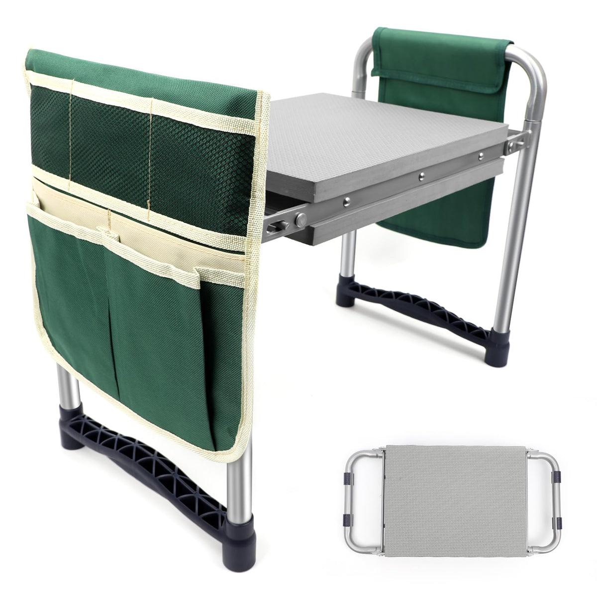Toptoo front view showing kneeler and seat for better gardening posture