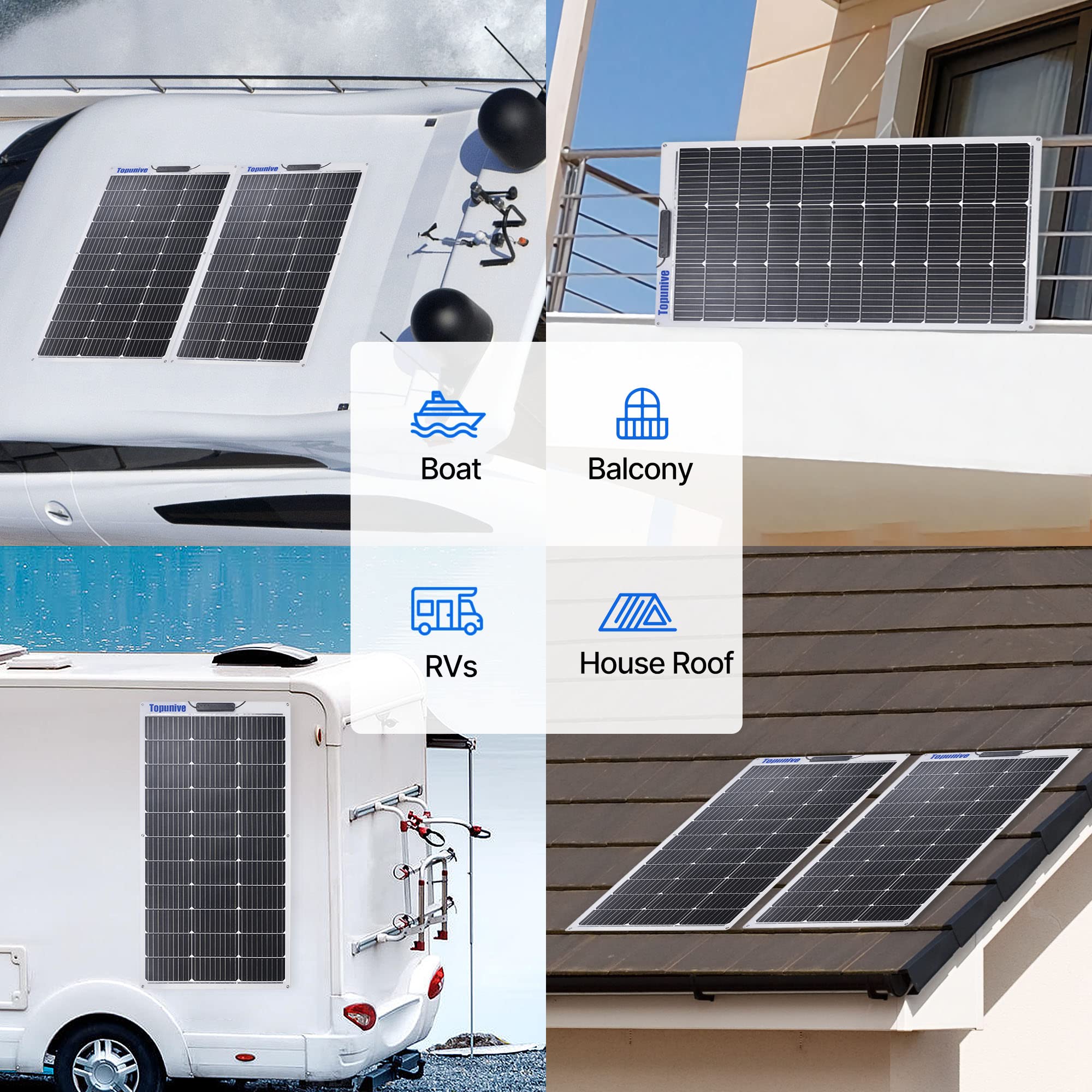 Topunive lifestyle shot with van at campsite illustrating off-grid power benefits