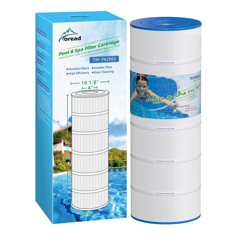 TOREAD PA200S front view showing cartridge and benefits of high-capacity filtration