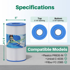 TOREAD PRB35-IN showing top and bottom 2 1/8 inch openings for easy fit and secure seal