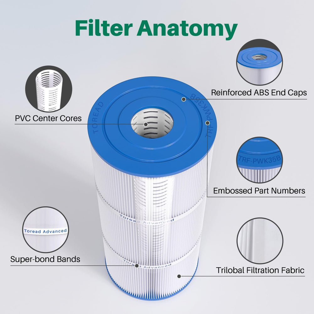 TOREAD installed in spa filter compartment demonstrating direct-fit replacement convenience