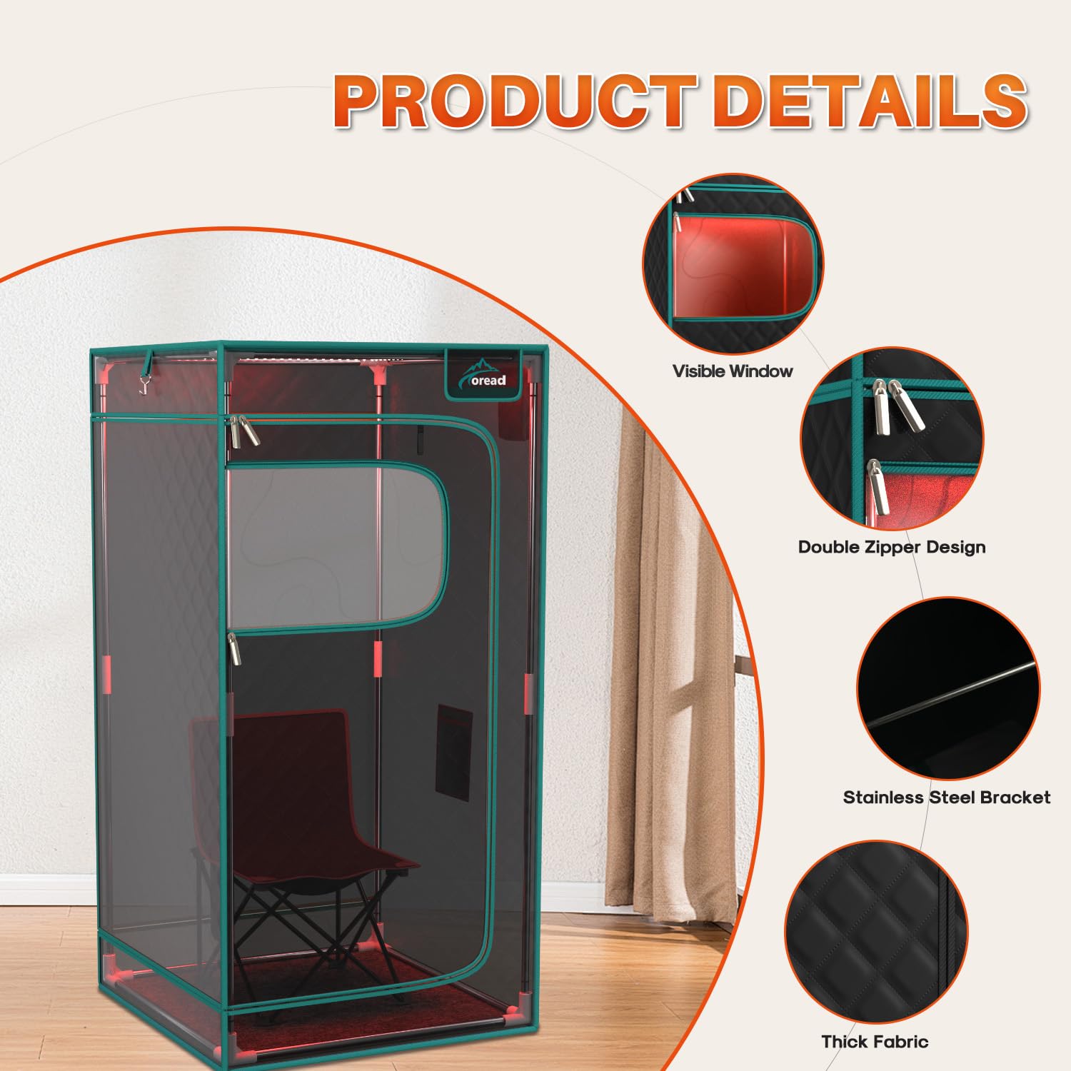 TOREAD size comparison with chair showing compact footprint for small spaces