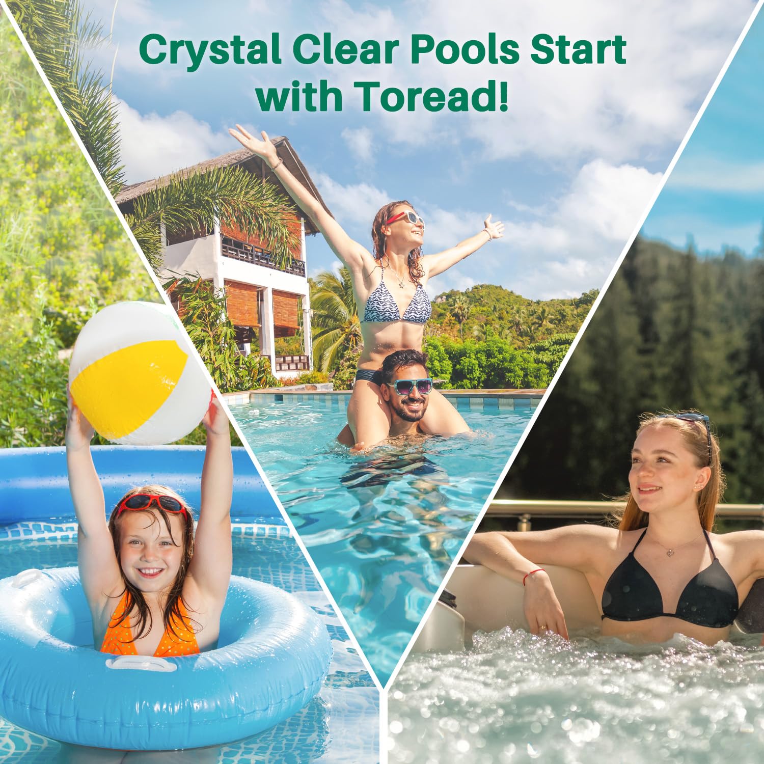 TOREAD filter near a spa showing clearer water and maintenance benefit