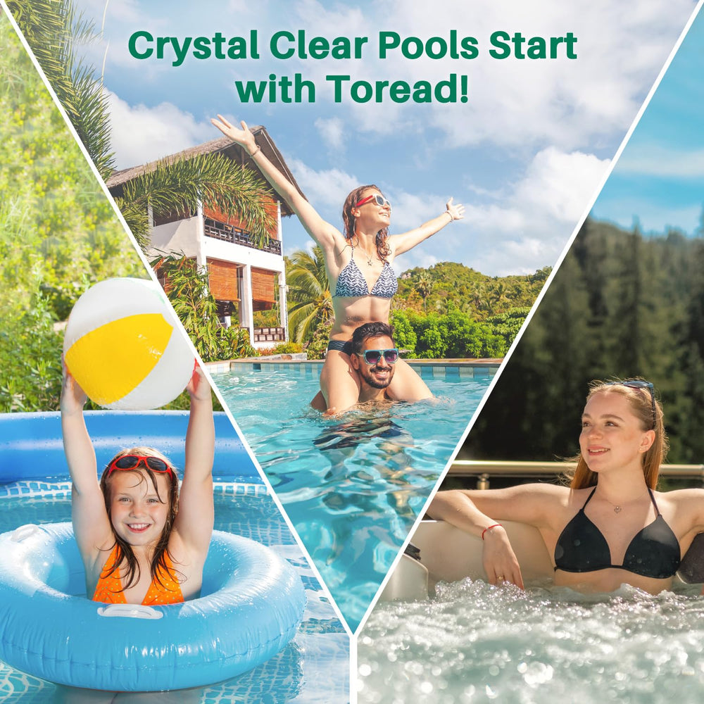 TOREAD filter near a spa showing clearer water and maintenance benefit