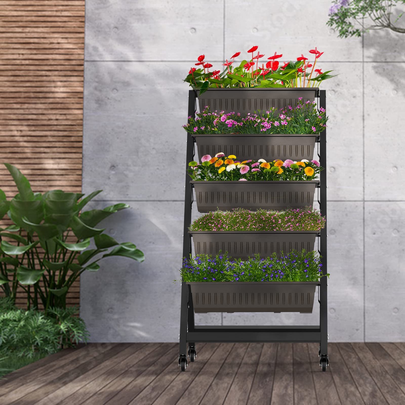 TOREVSIOR lifestyle shot with herbs on patio demonstrating attractive multi-plant display
