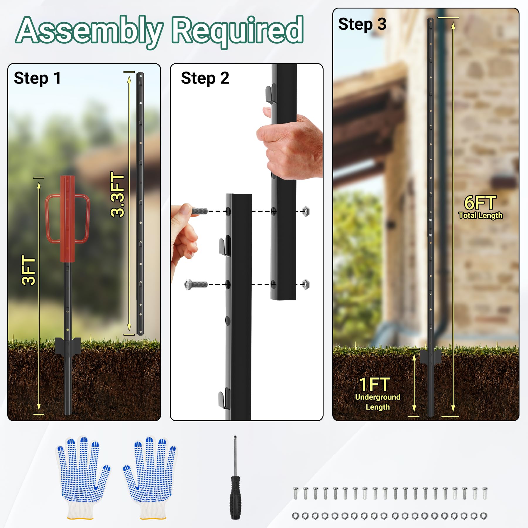 Toriexon close-up of adjustable tab detail enabling easy fence fastening