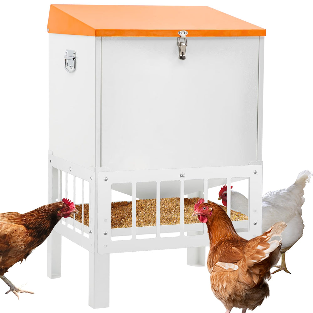 Toriexon feeder front view showing full hopper and sturdy base for easy refills