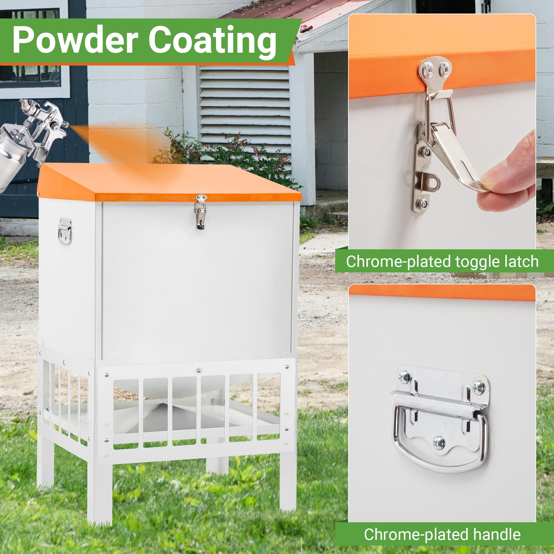 Toriexon powder-coated finish texture resisting rust and simplifying cleaning