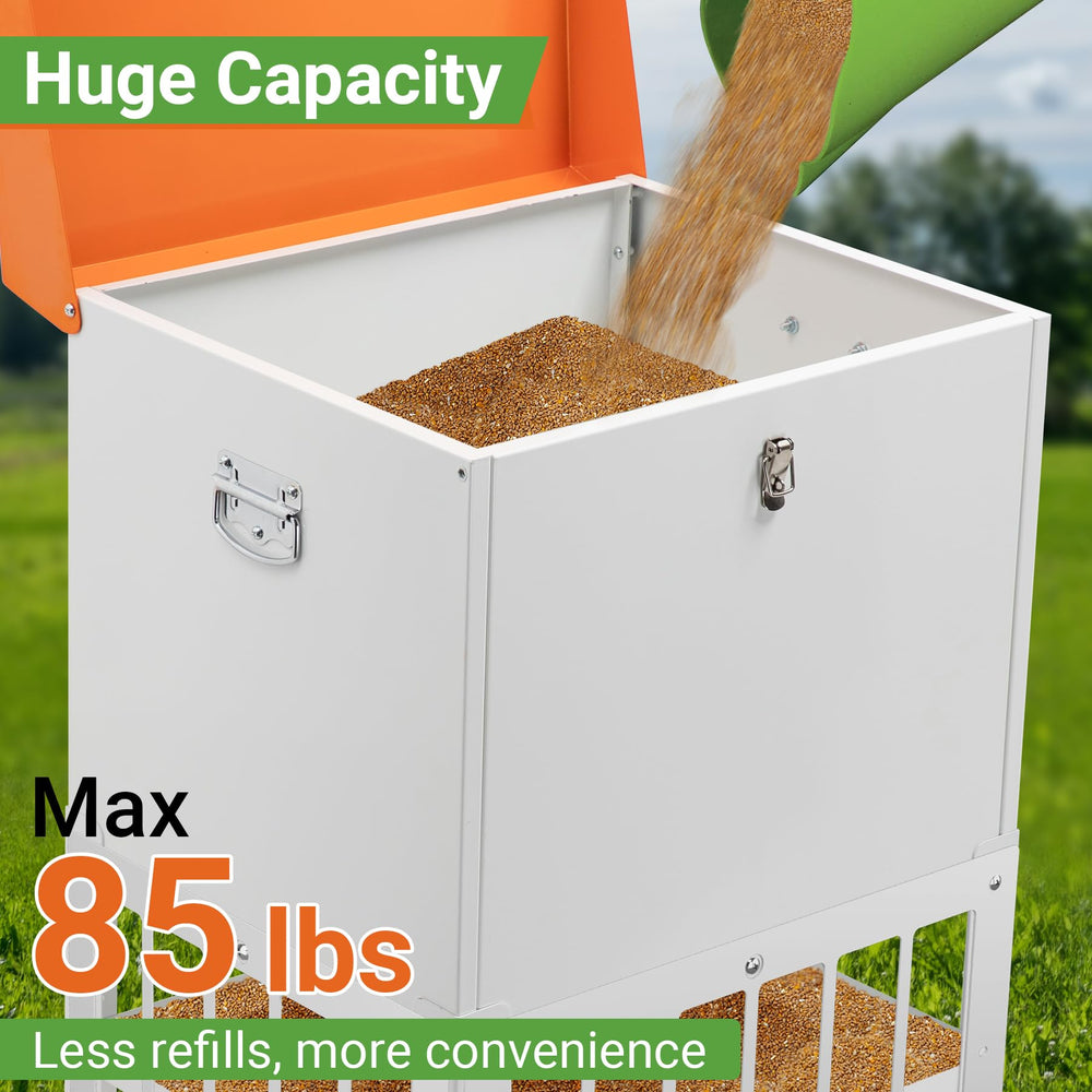 Toriexon tilted waterproof lid preventing rain entry and keeping feed dry