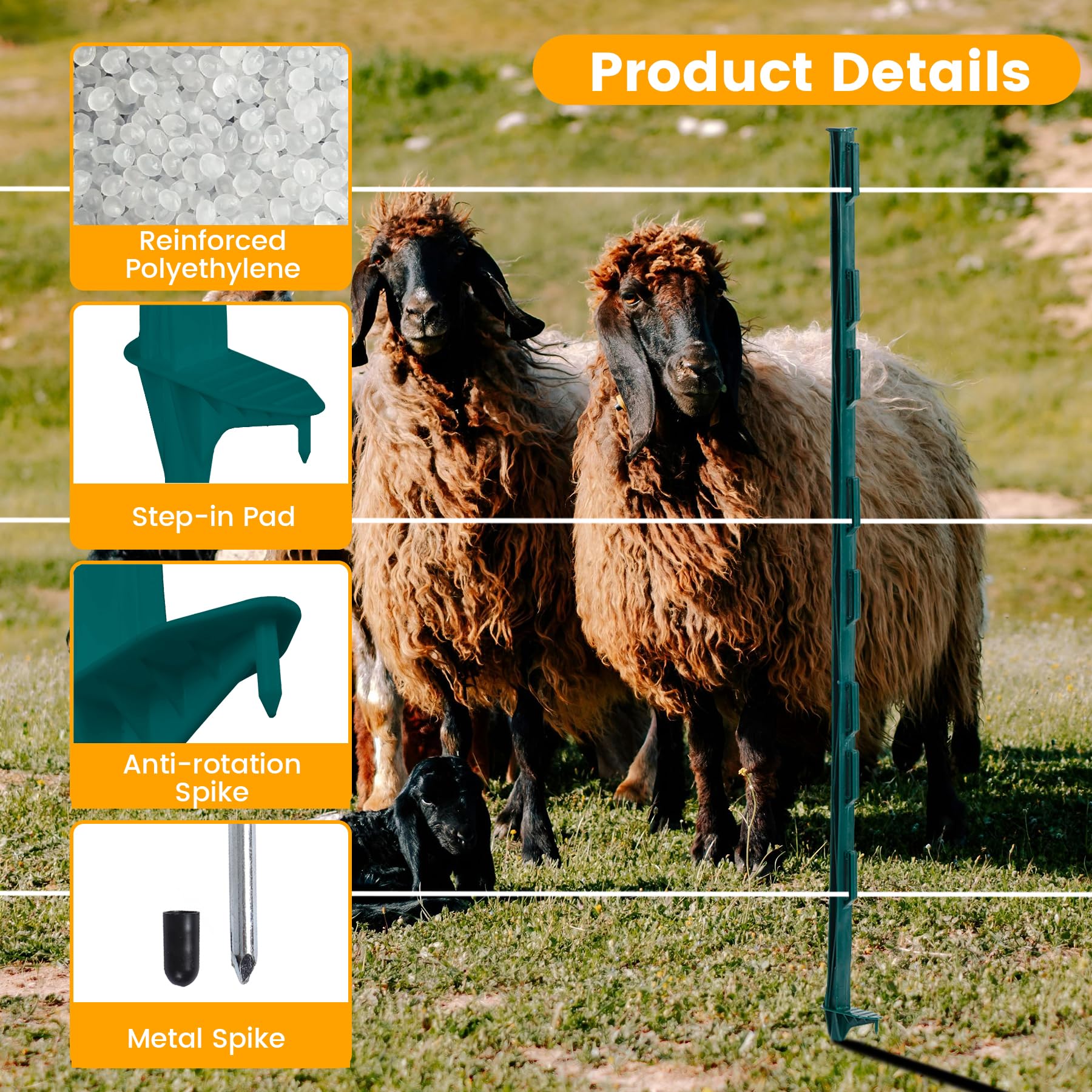 Toriexon posts installed in garden delivering temporary protection