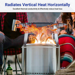 Toriexon installed in a Solo Stove Bonfire spreading heat outward