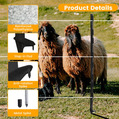 Toriexon single post installed in a field illustrating quick step-in setup