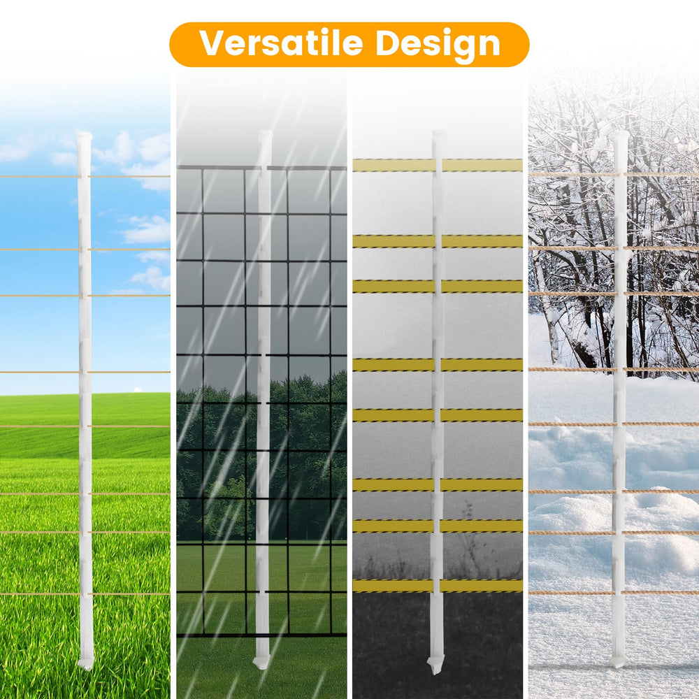 Toriexon material comparison showing polyethylene shaft and metal stake for durability benefit