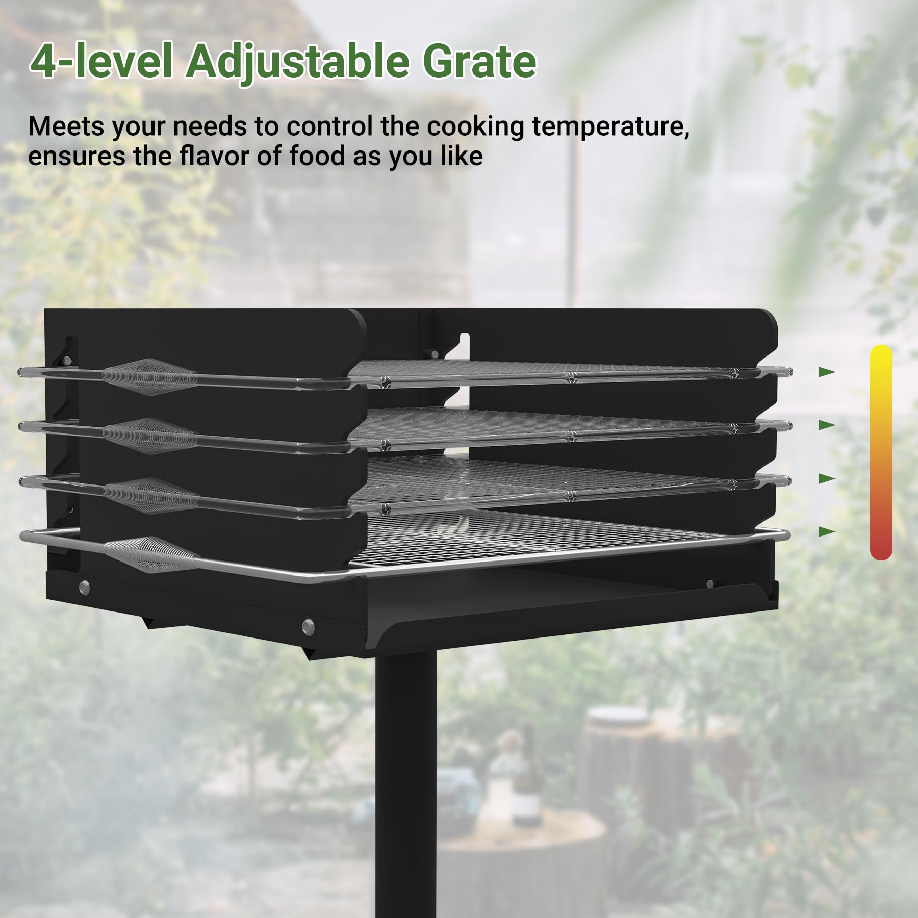 Toriexon tilted grate demonstrating easy cleanup and food access benefit