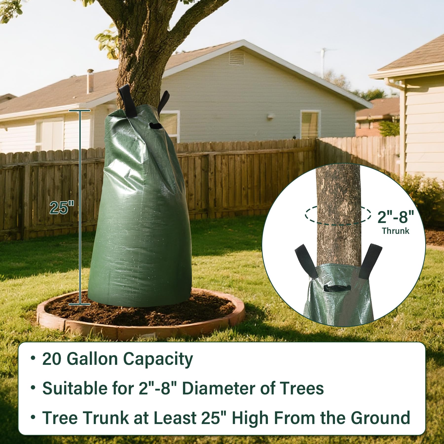Toriexon two bags joined around large trunk expands capacity for bigger trees