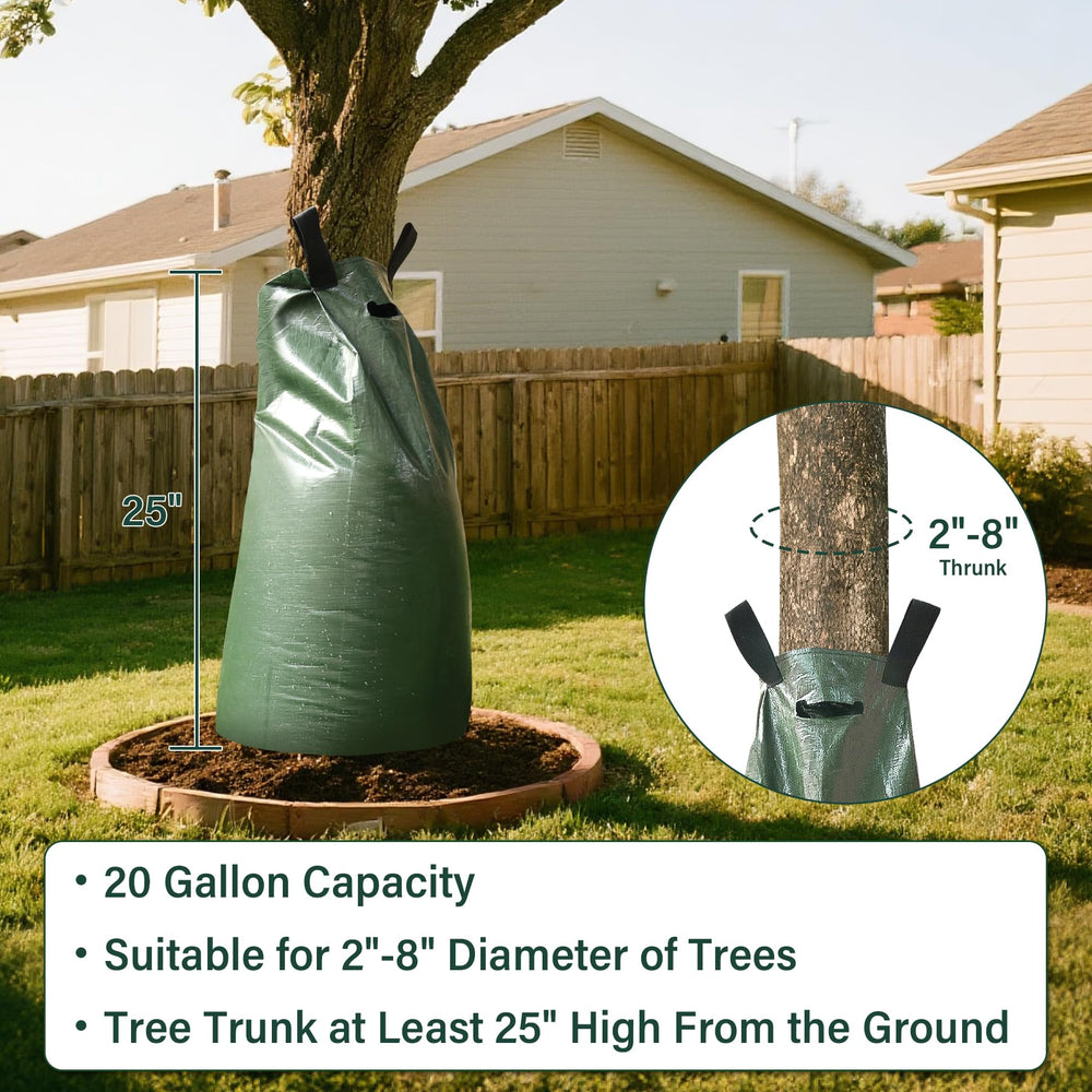 Toriexon two bags joined around large trunk expands capacity for bigger trees