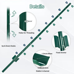 Toriexon U-channel with adjustable tabs showing easy fence attachment benefit