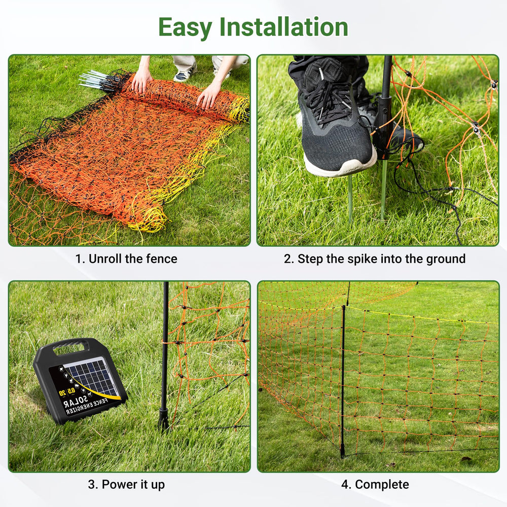 Toriexon orange mesh visible in grass improving animal and human visibility