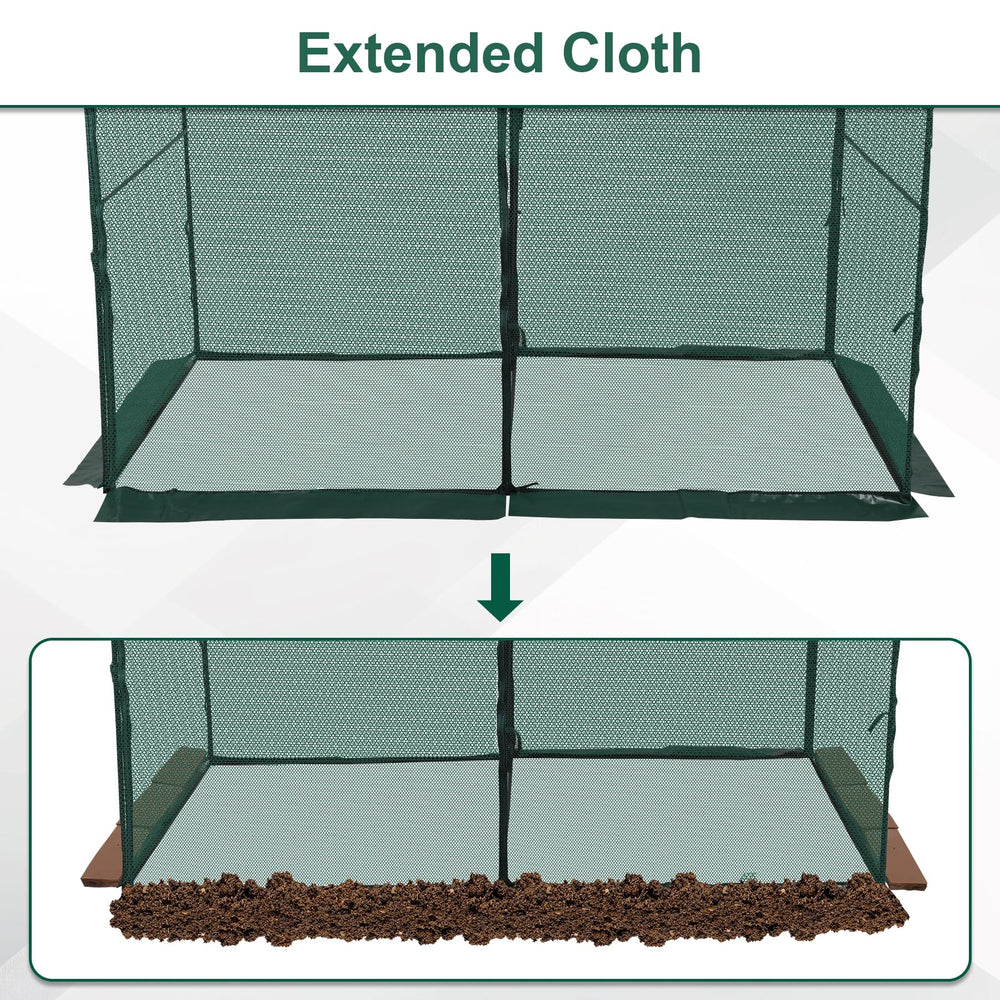 Toriexon zipper access door open for easy watering and harvesting benefit