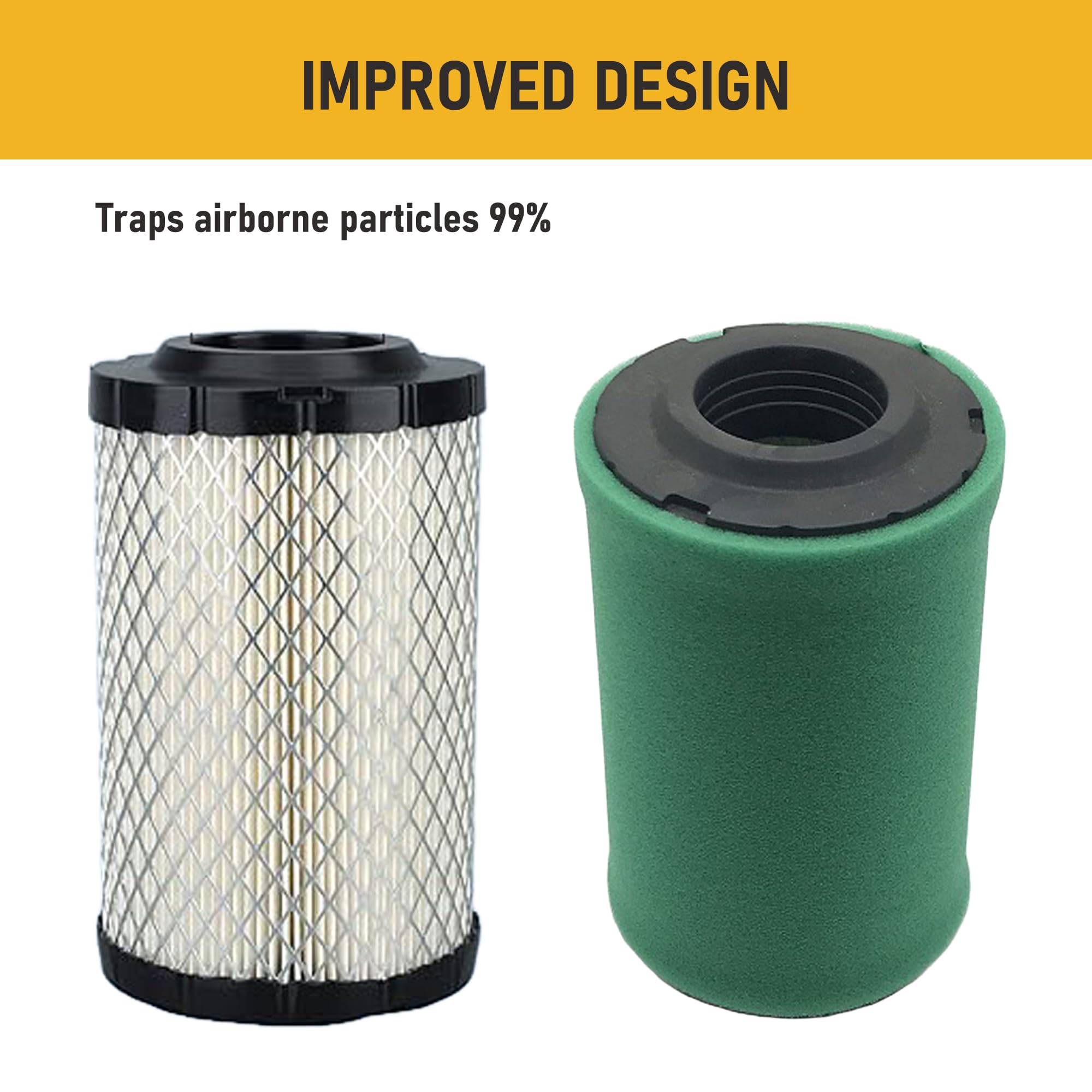 Tormudaca air filter pleats close-up demonstrating improved debris capture