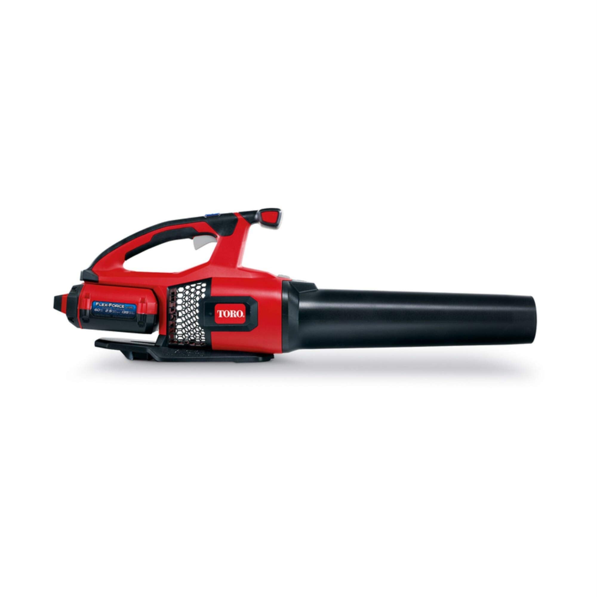 Toro blower front view showing ergonomic handle and easy control for comfort