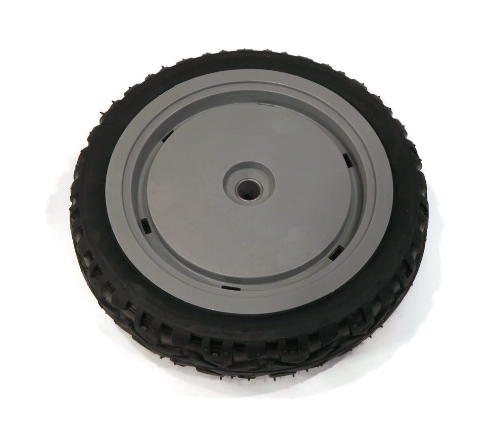 Toro rear wheel in mower context showing improved drive performance outdoors