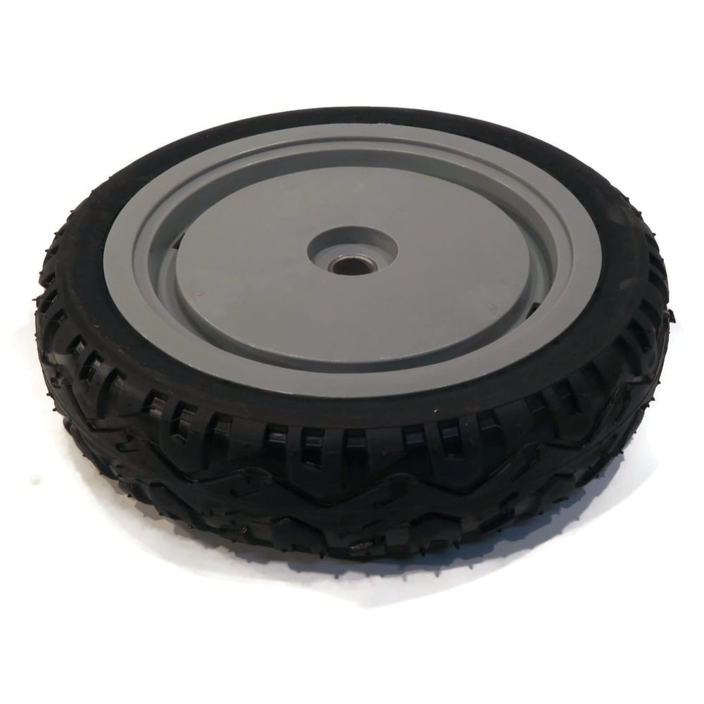 Toro rear wheel mounted on axle demonstrating easy installation and restored traction