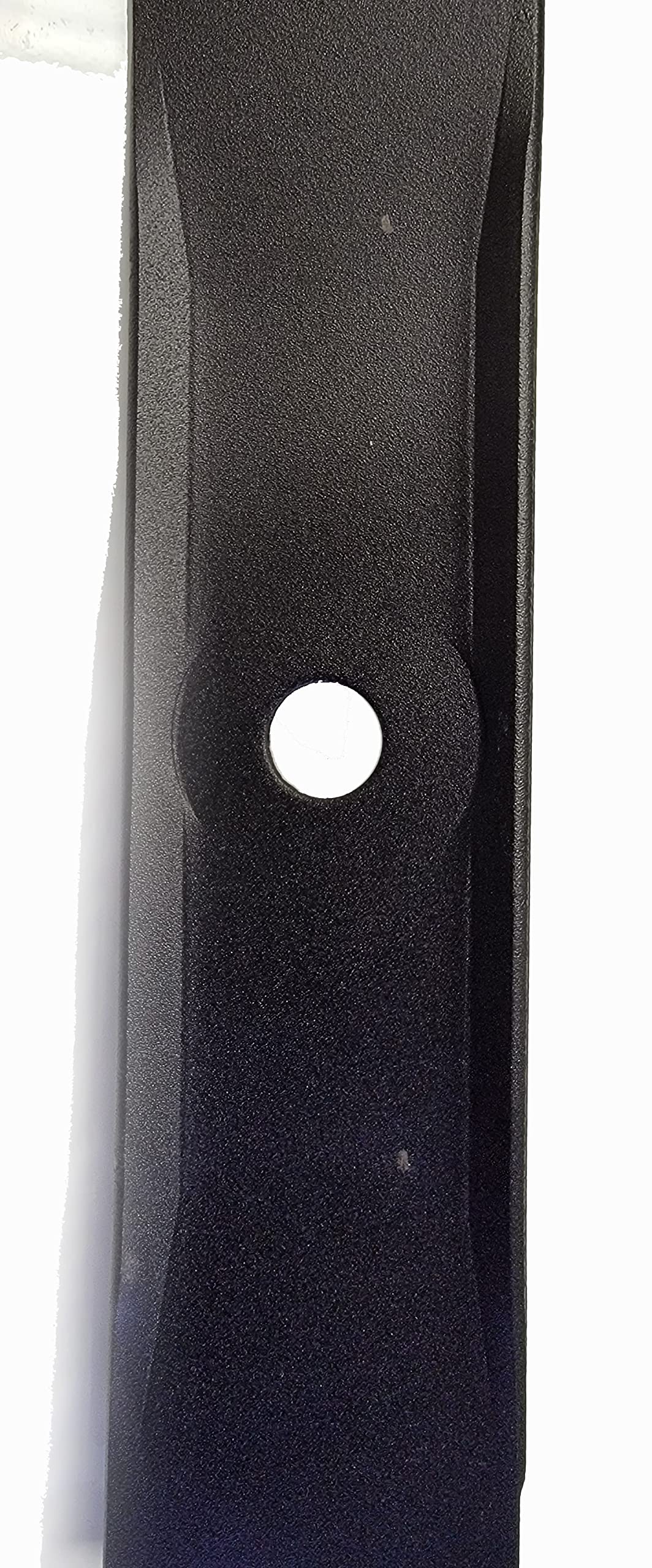 Toro blade next to ruler showing 48-inch deck scale and precise OEM fit
