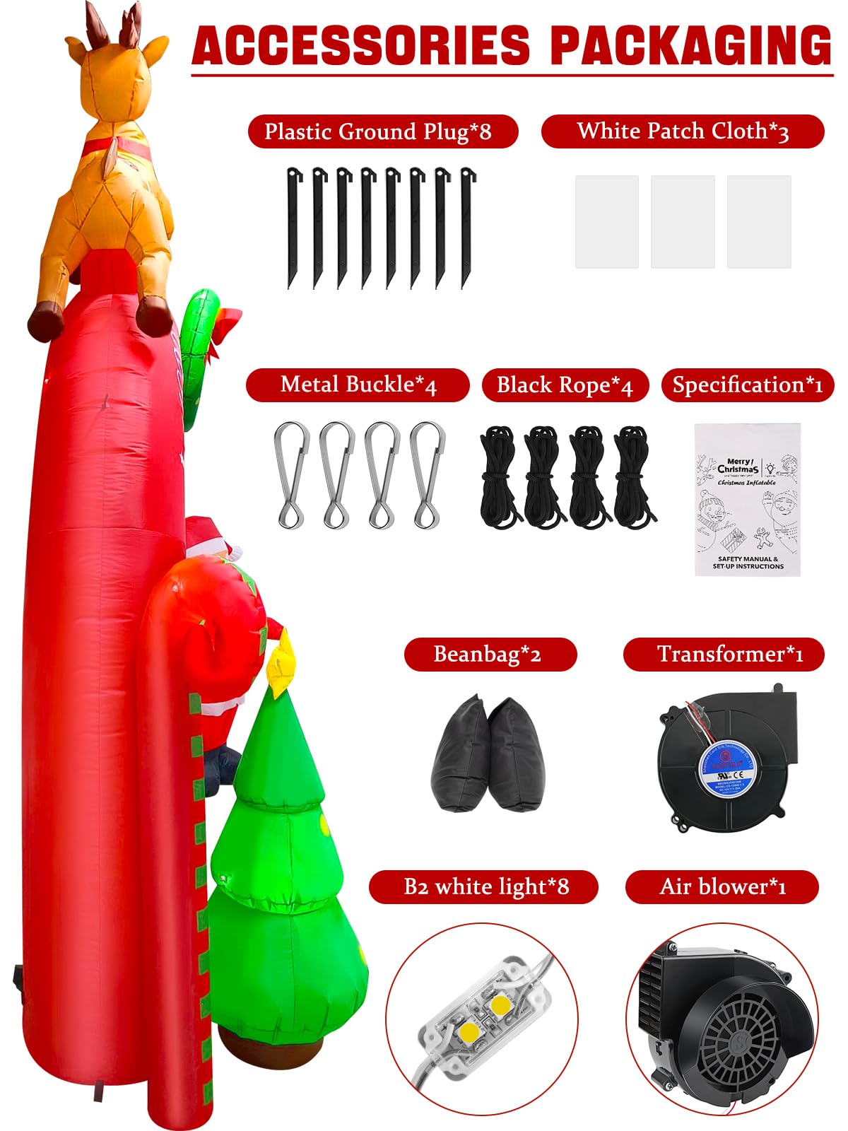 TOROKOM side profile showing Santa, reindeer and tree together for cohesive display