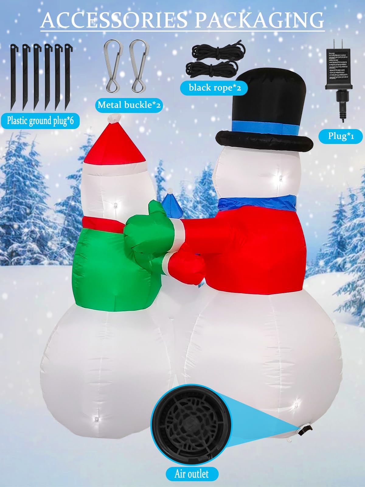 TOROKOM built-in blower inflating snowman for fast setup benefit